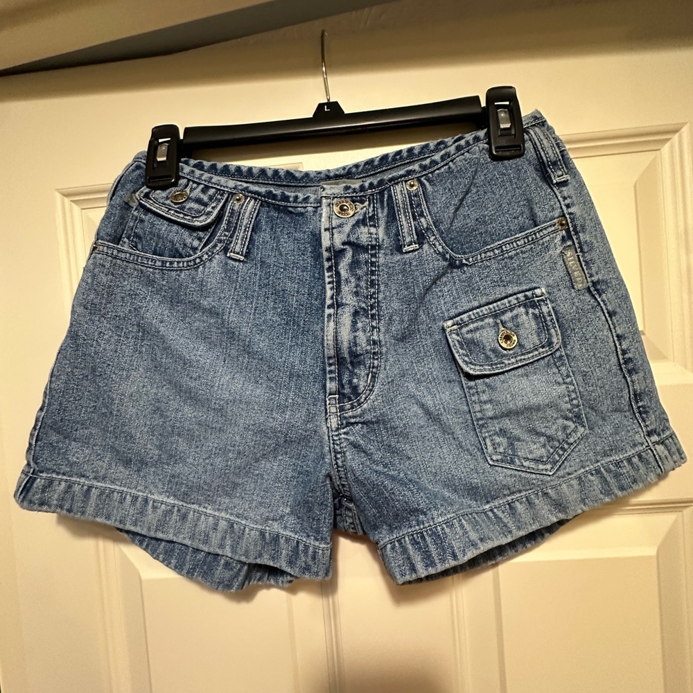 Y2K Vintage Silver Jean Shorts